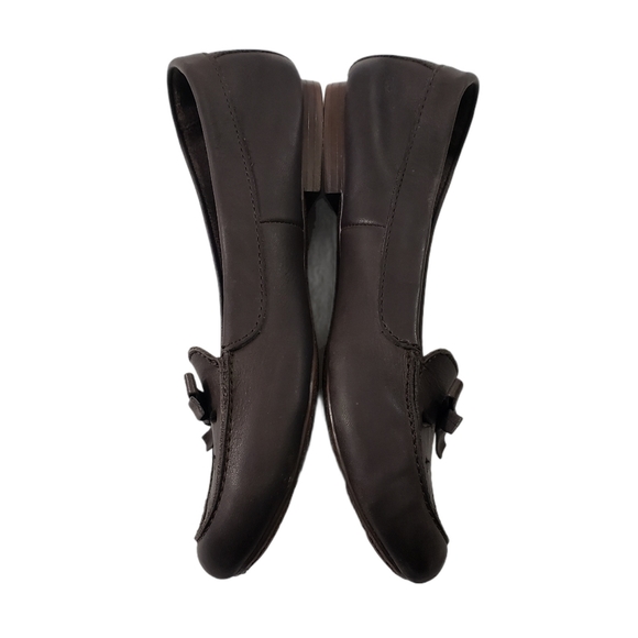 Born Naura Leather Loafer Moccasin Brown Bow Flats - Picture 6 of 8